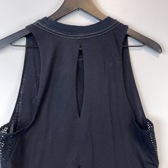 Free People FP Movement XS DREAM Split Back High Neck Tank Top Black - Picture 7 of 10